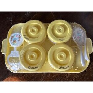 New Sealed 80s Vintage Baby Care Kit. I Love Grandpa. Brush Rattle 4 Containers